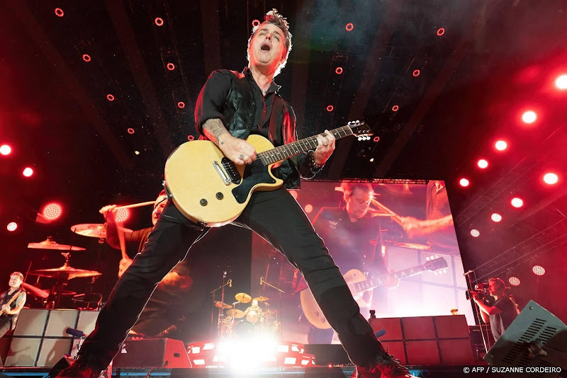 Leadzanger Green Day tijdens concert