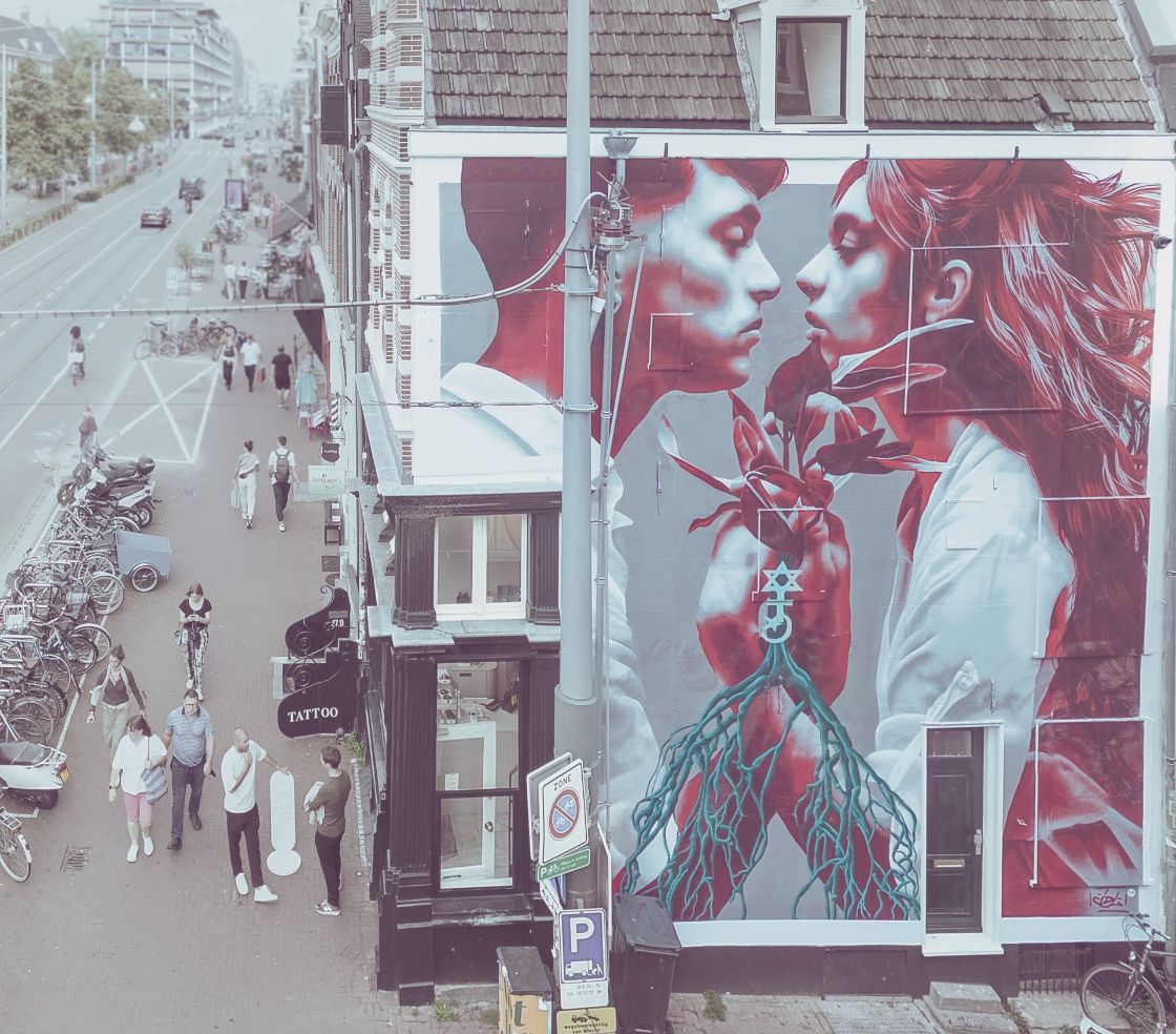 Amsterdamse muurschildering JDL Street Art moet vrede brengen tussen religies / Foto: JDL Street Art