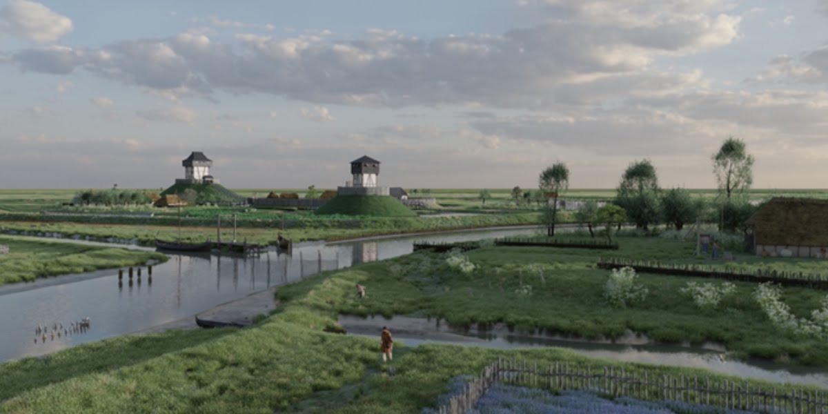 Via VR-route waan je je wandelend door Wemeldinge in het jaar 1150