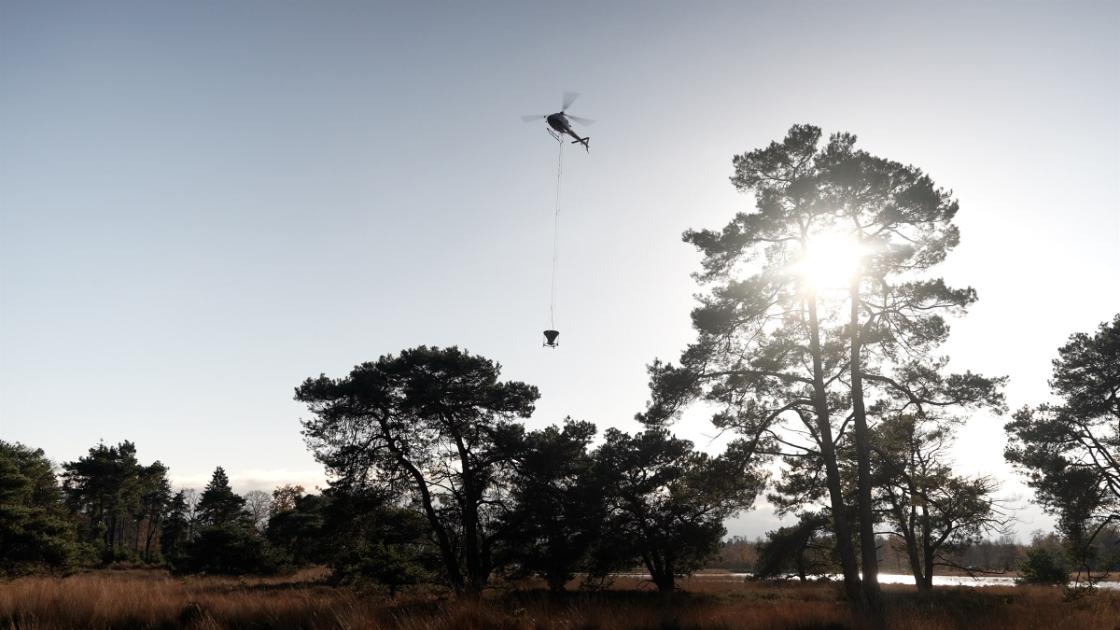 Natuurherstel in Limburg vanuit de helikopter / Afbeelding: Provincie Limburg