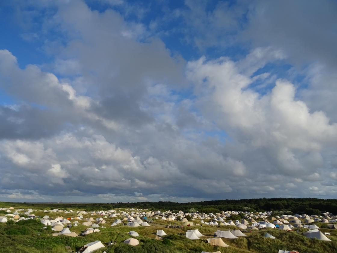 Camping en natuurgebied op Vlieland deels onder water door regenval / Foto: "Camping Stortemelk" door Alex Hoekerd