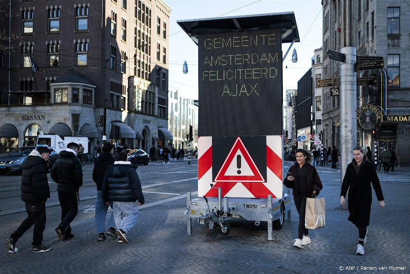 bord gemeente amsterdam feliciteerd ajax