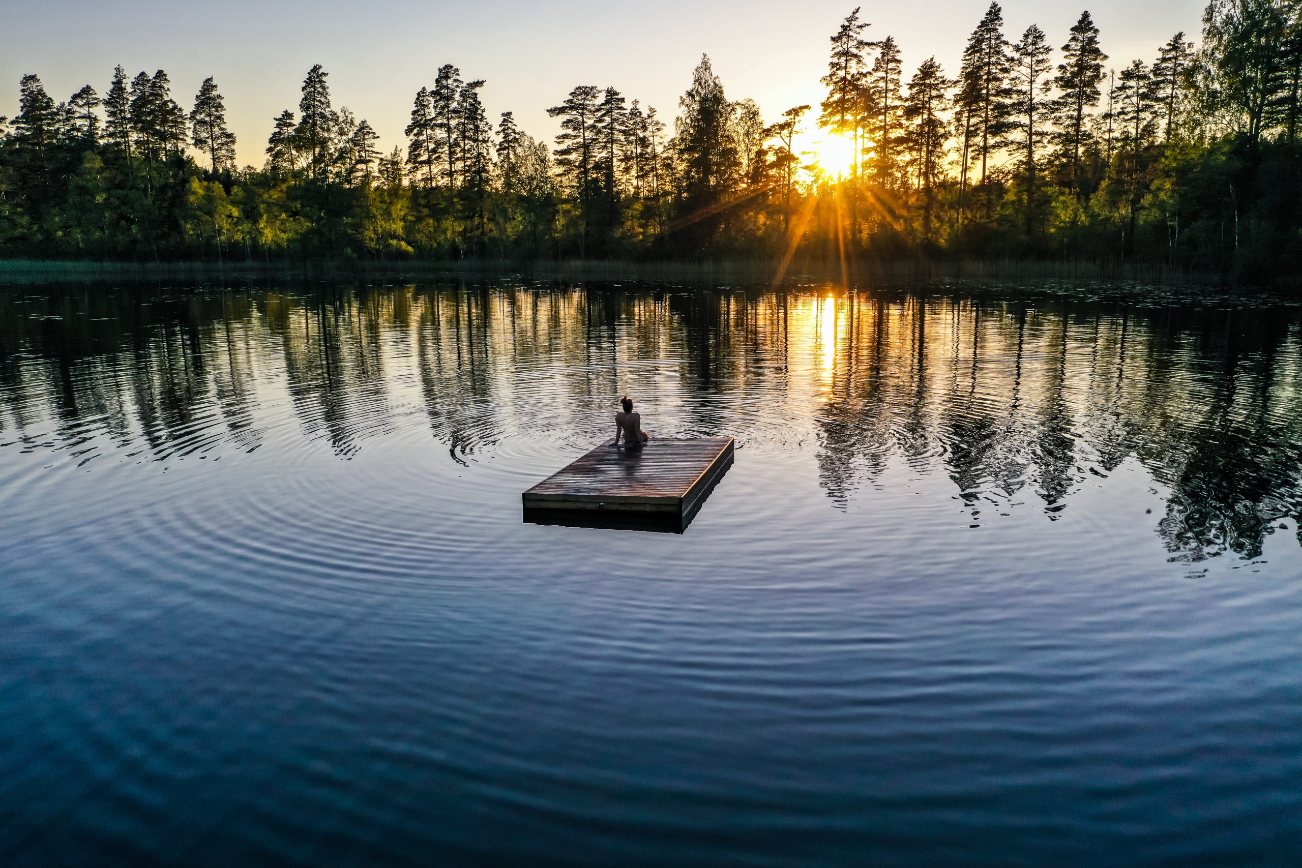 zwemplatform in water