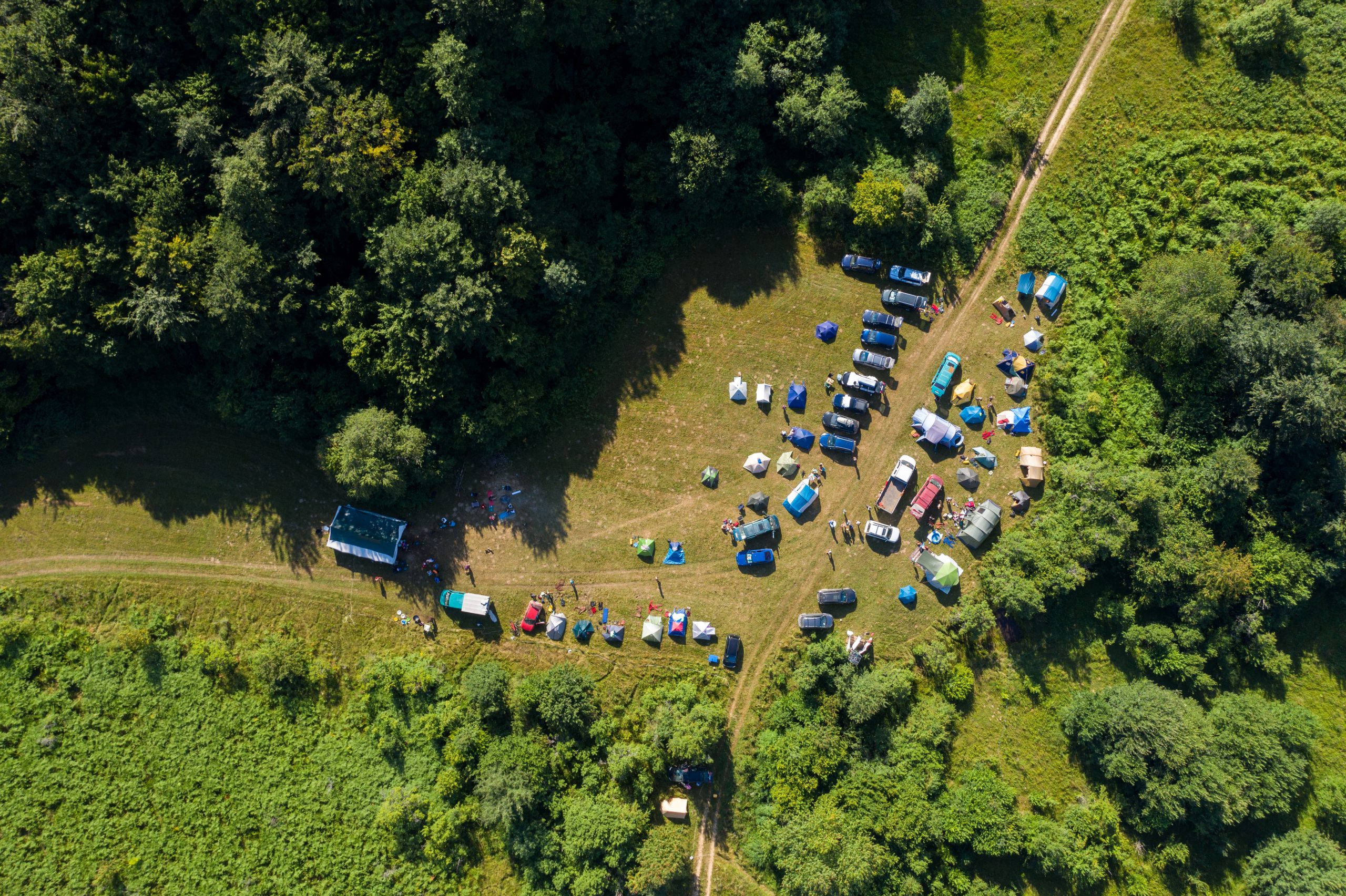 luchtfoto camping terrein