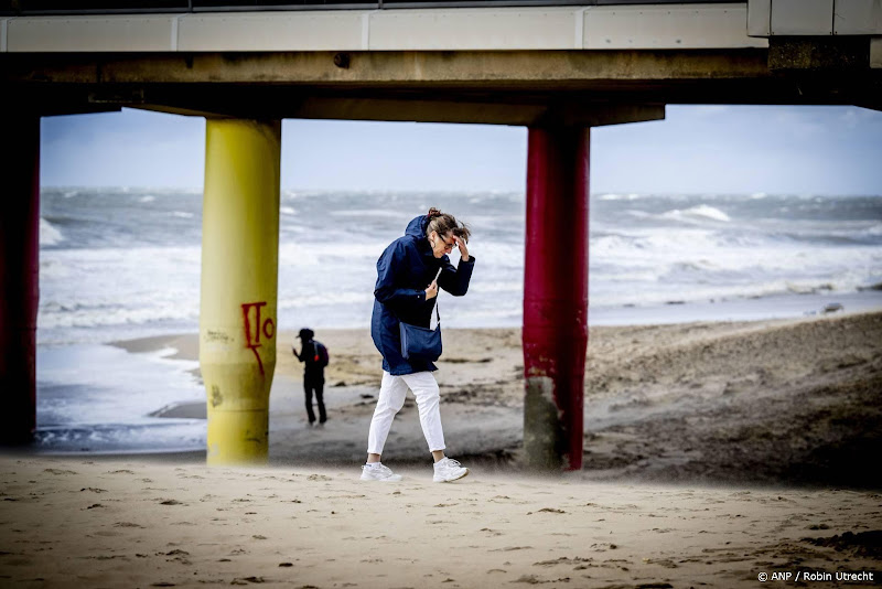 harde wind op strand
