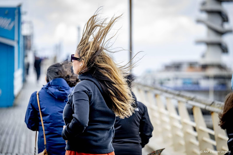 haren omhoog door harde wind